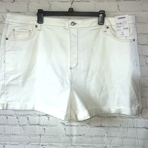 24W Sonoma white denim jean shorts. 5 pocket jean style. NWT.  Rolled hem